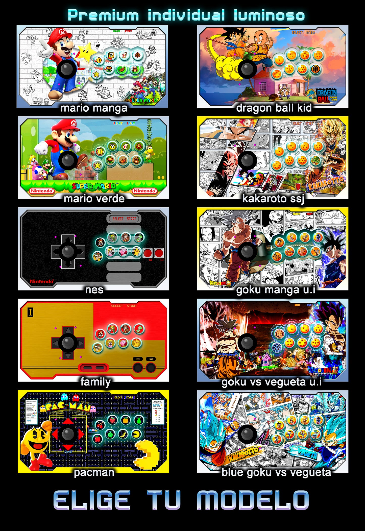 Infinity Arcade Gama Premium Individual Luminoso - 2 Tableros (15,000 mil juegos)